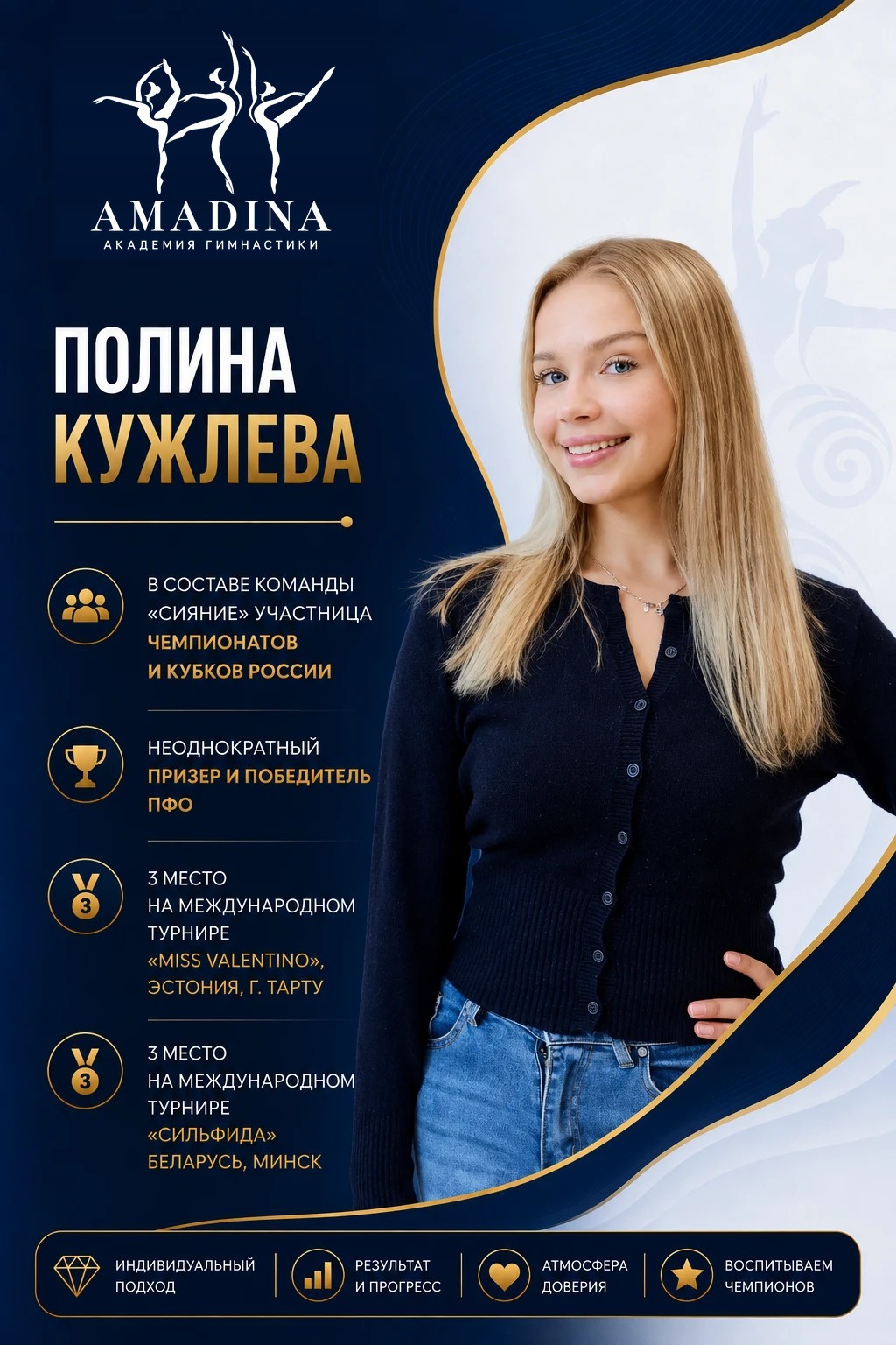 Полина Кужлева — тренер Академии гимнастики «Амадина»
